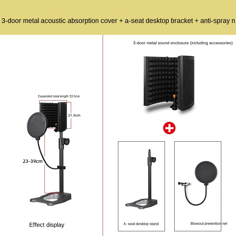 Recording Pop Filter - Adjustable Microphone Isolation Shield Cover Wind