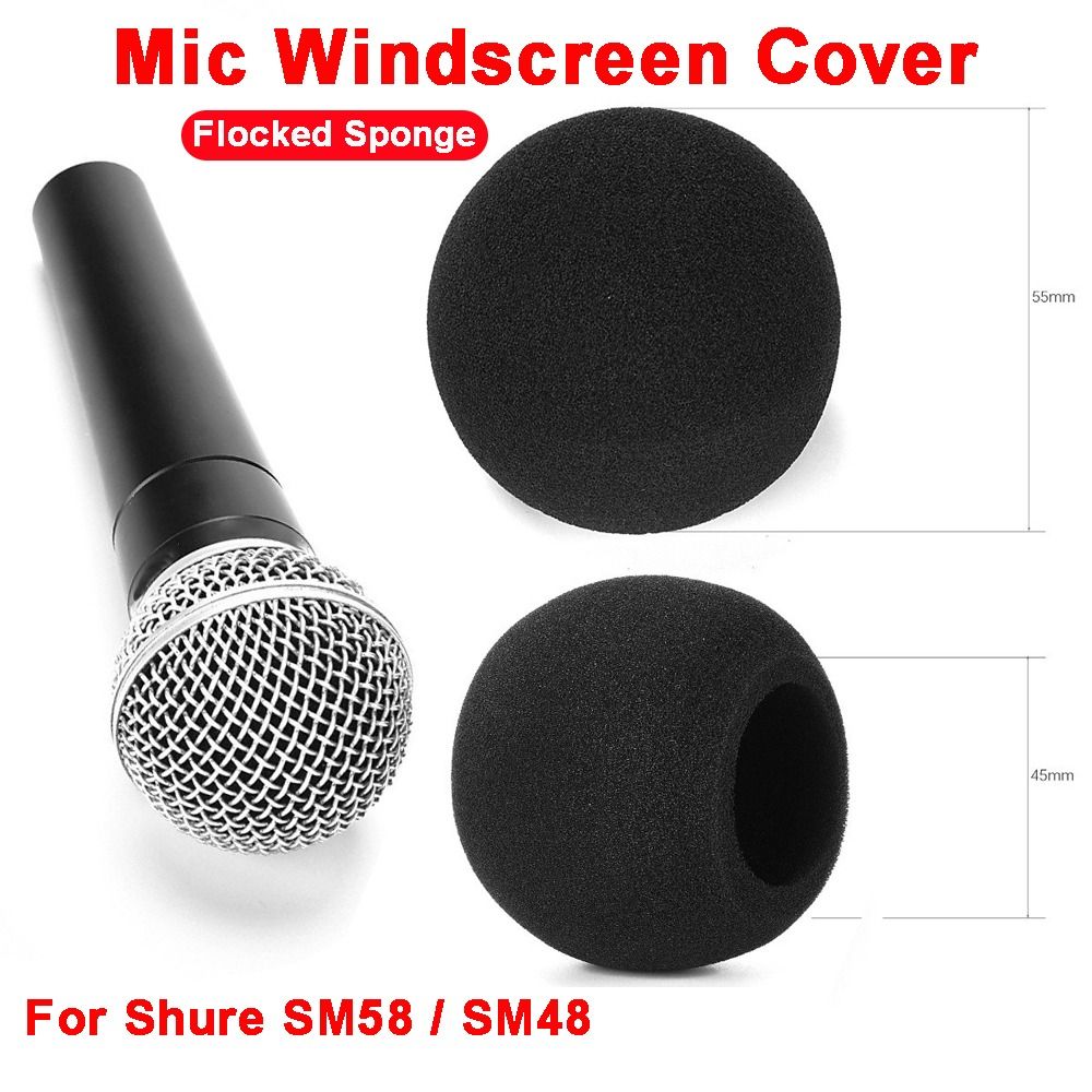 Recording Pop Filter - Replacement Mic Windscreen Cover Flocked Sponge