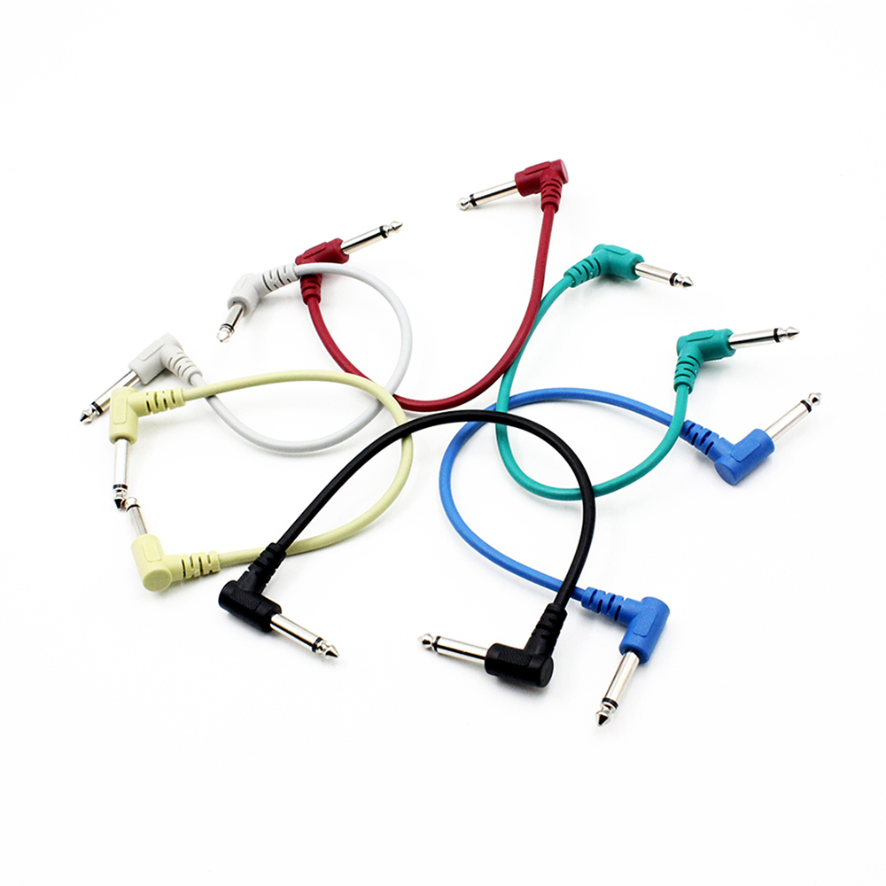 Audio Music Effect - 6Pcs Guitar Patch Cable 6.35mm Angle