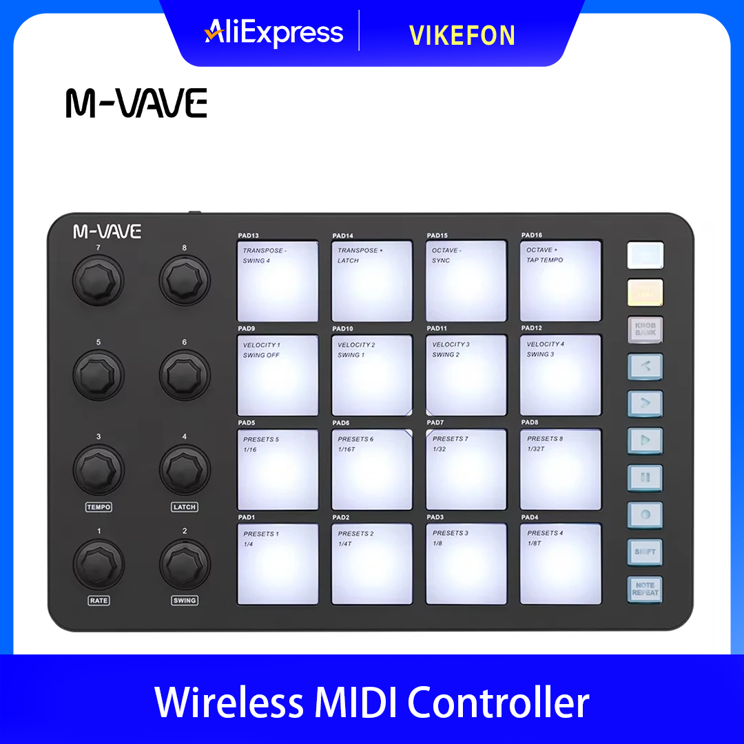 M-VAVE SMC-PAD Wireless MIDI C - Midi Controller Pad review and price