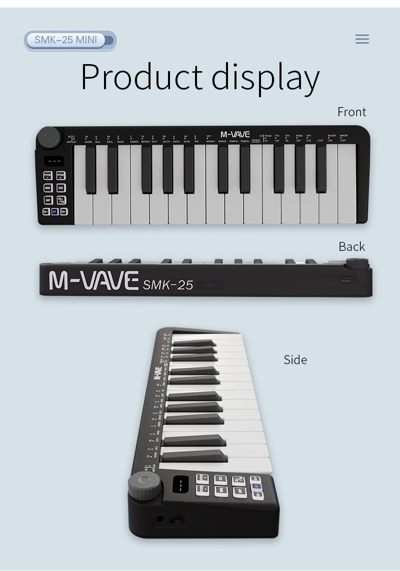 M-VAVE-Mini Teclado MIDI Recar - Midi Controller Pad review and price