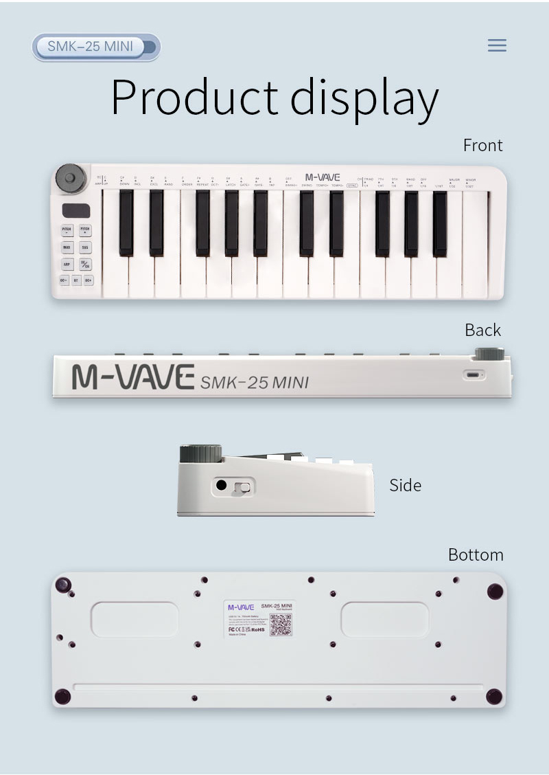 M-VAVE-Mini Teclado MIDI Recar - Midi Controller Pad review and price