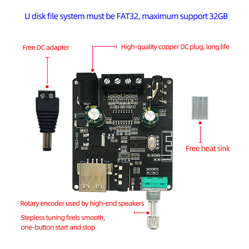 2*50W Bluetooth 5.0 Power Ampl - Audio Music Player App review and price