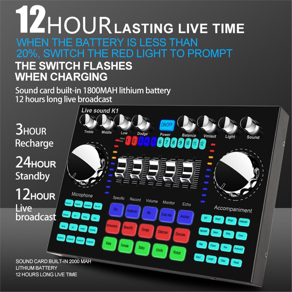 K1 Audio Mixer Live Sound Card - Audio And Music Mixer review and price