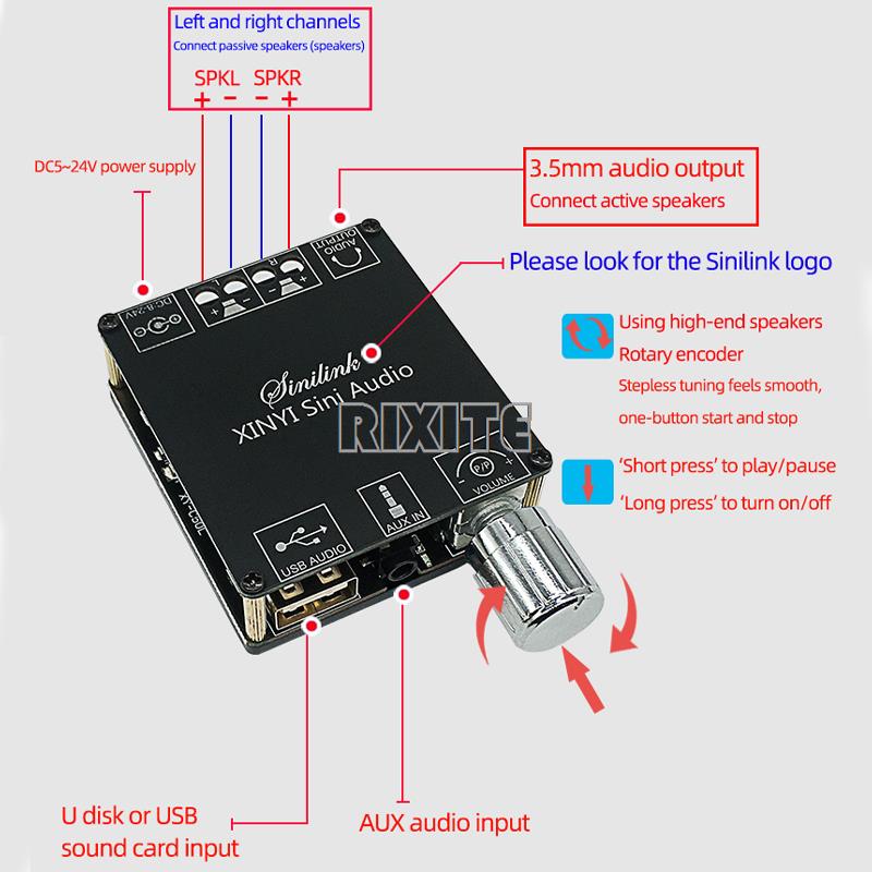 2*50W Bluetooth 5.0 Power Ampl - Audio Music Player App review and price